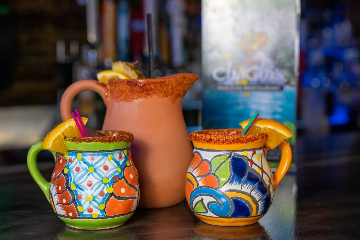 Micheladas in hand-painted talavera mugs